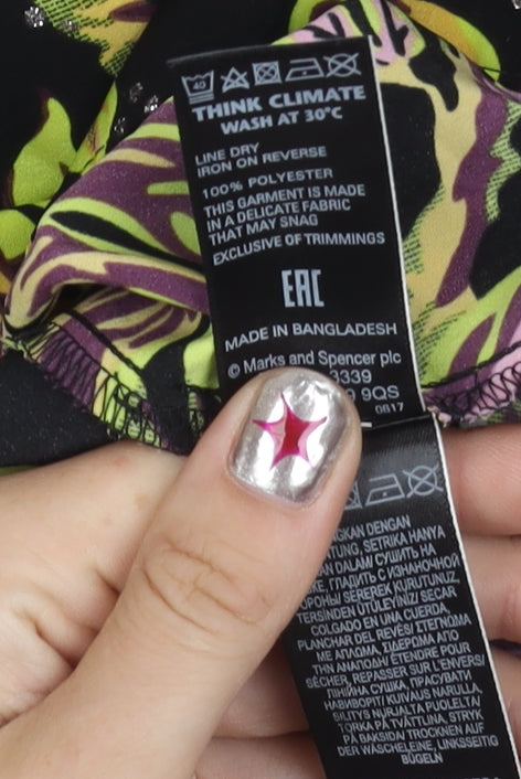 Marks and Spencer Women’s Multicoloured Floral Ruffle Blouse Size 18