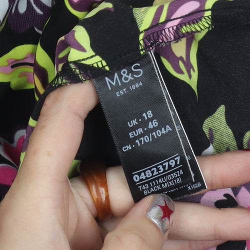 Marks and Spencer Women’s Multicoloured Floral Ruffle Blouse Size 18