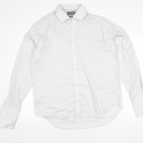 Marks and Spencer Men's White Striped Regular Fit 16.5in Shirt