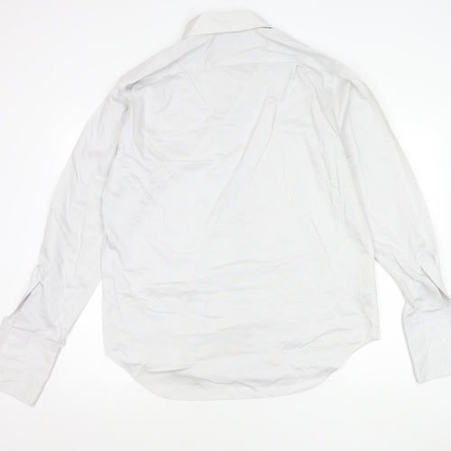 Marks and Spencer Men's White Striped Regular Fit 16.5in Shirt
