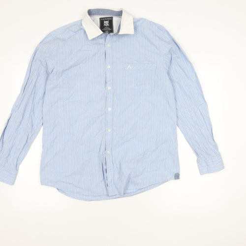Austin Reed Men’s Blue Striped Long Sleeve Cotton Shirt L
