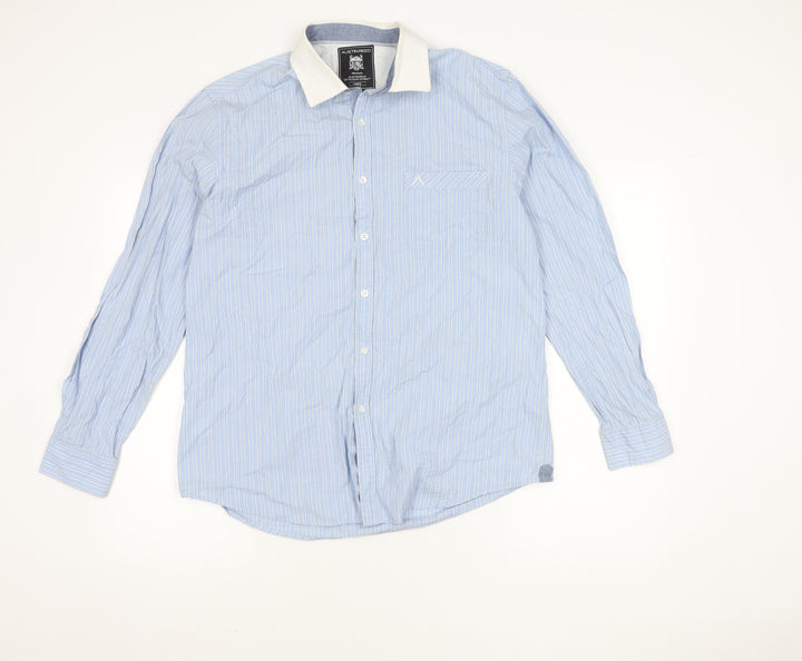 Austin Reed Men’s Blue Striped Long Sleeve Cotton Shirt L
