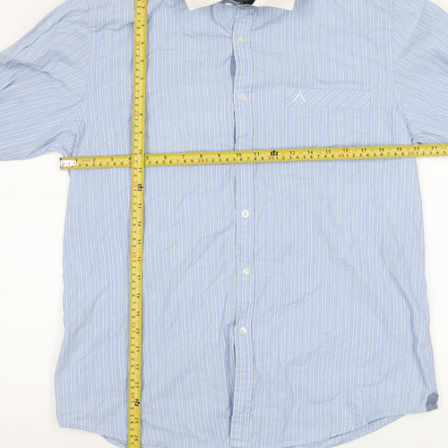 Austin Reed Men’s Blue Striped Long Sleeve Cotton Shirt L