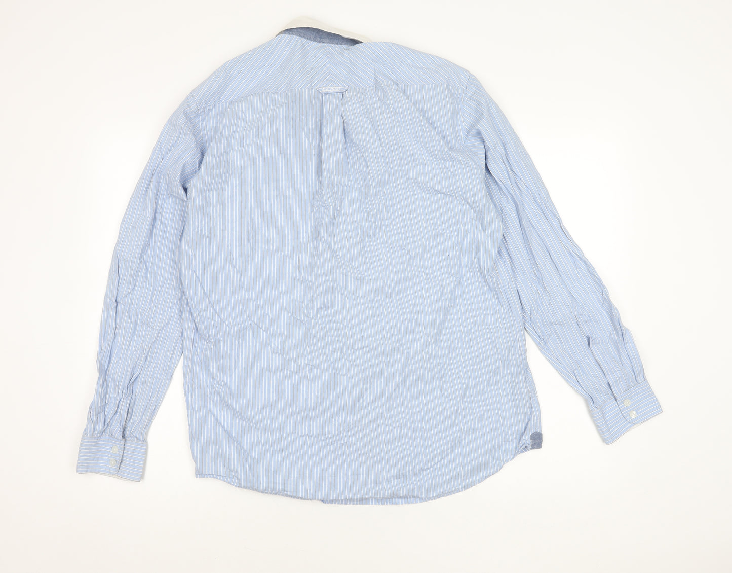 Austin Reed Men’s Blue Striped Long Sleeve Cotton Shirt L