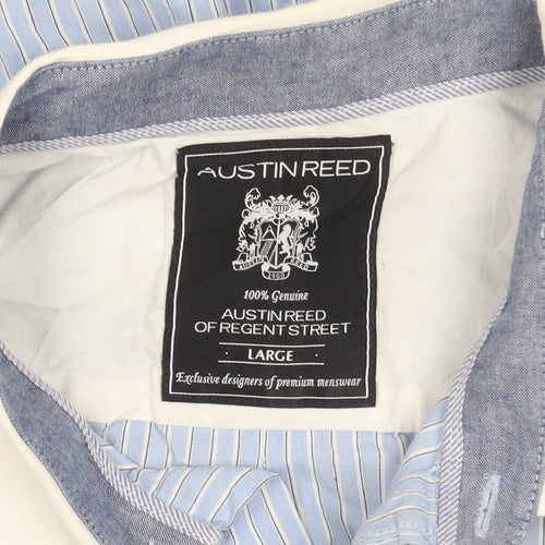 Austin Reed Men’s Blue Striped Long Sleeve Cotton Shirt L