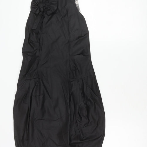 River Island Women's Black Size 6 Sleeveless Shift Bow Dress