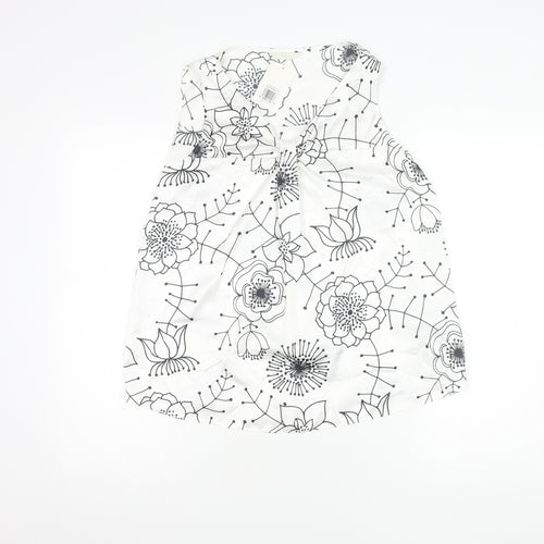 Marks and Spencer Womens Ivory Floral Sleeveless Blouse Size 12