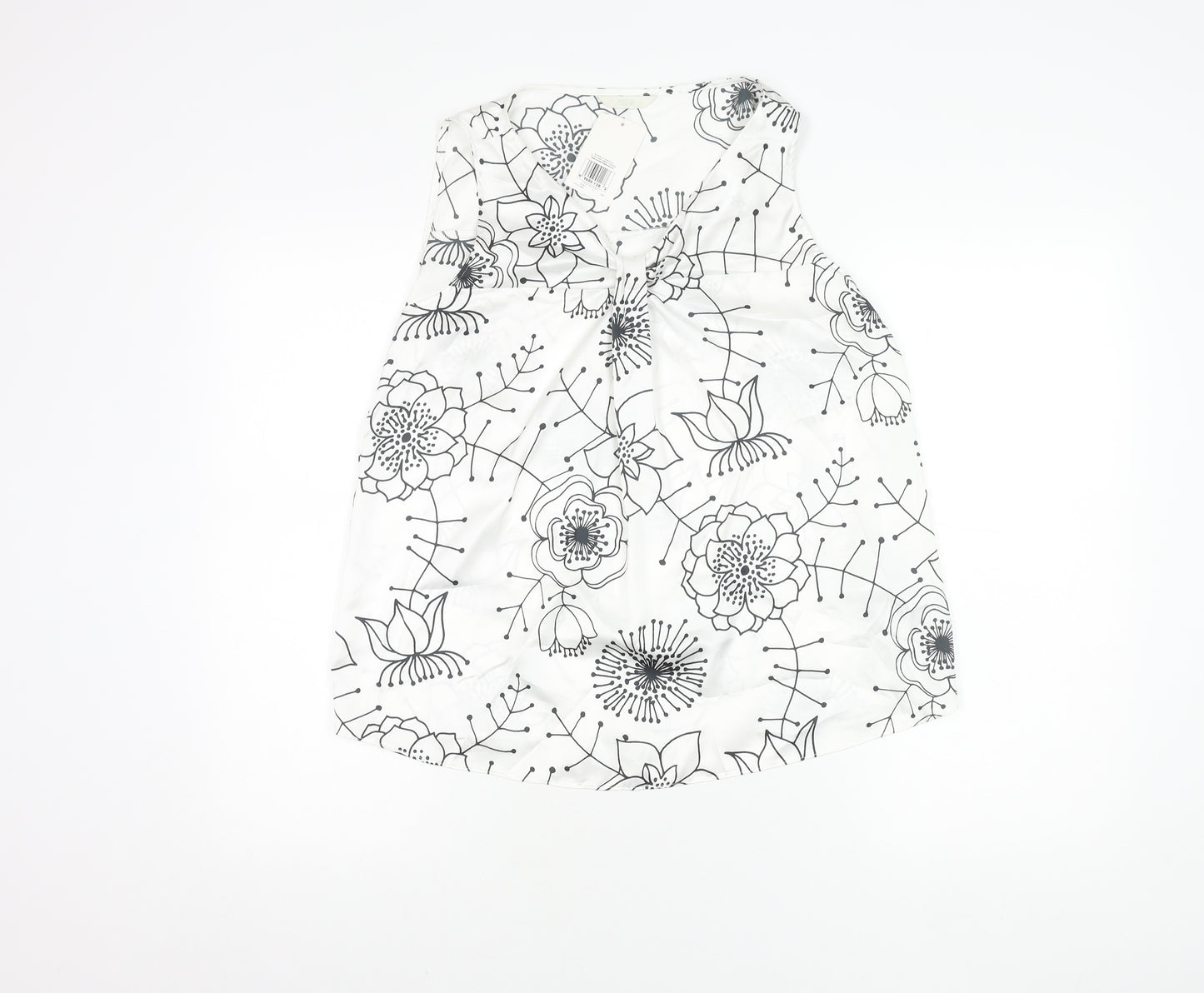 Marks and Spencer Womens Ivory Floral Sleeveless Blouse Size 12