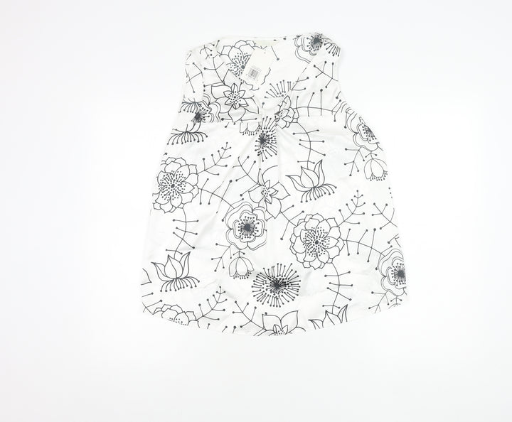 Marks and Spencer Womens Ivory Floral Sleeveless Blouse Size 12