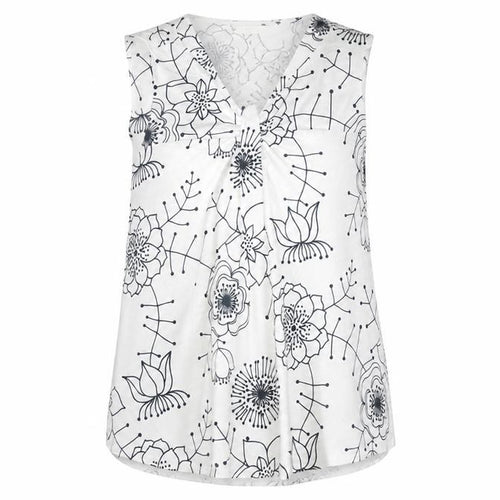Marks and Spencer Womens Ivory Floral Sleeveless Blouse Size 12