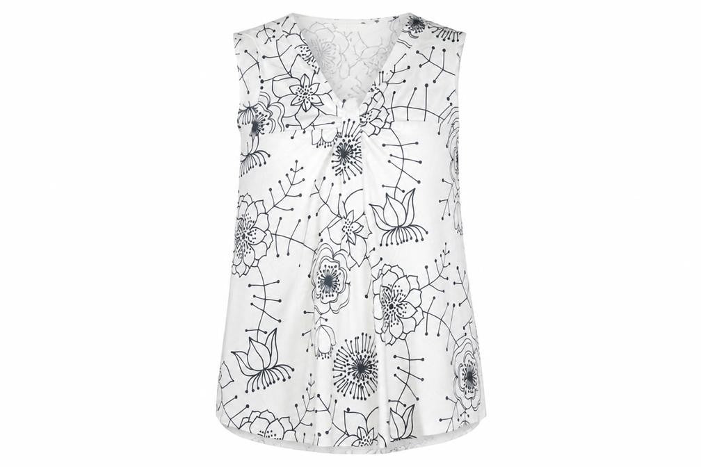 Marks and Spencer Womens Ivory Floral Sleeveless Blouse Size 12