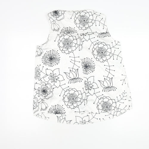 Marks and Spencer Womens Ivory Floral Sleeveless Blouse Size 12