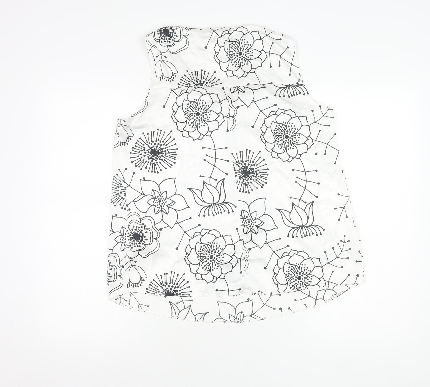 Marks and Spencer Womens Ivory Floral Sleeveless Blouse Size 12
