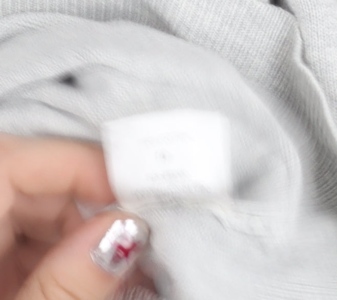 SoulCal Women's Grey V-Neck Pullover Jumper Size 10 Puff Sleeve