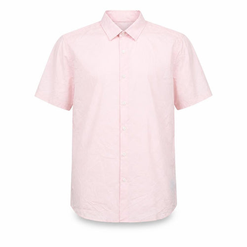ASOS DESIGN Men's Pink Short Sleeve Button-Up Shirt L Cotton Blend