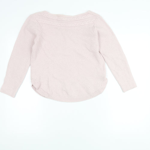 Monsoon Womens Pink Boat Neck Alpaca Blend Jumper Size S