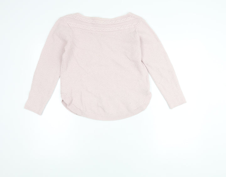Monsoon Womens Pink Boat Neck Alpaca Blend Jumper Size S