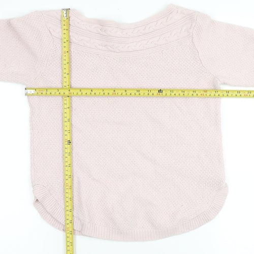 Monsoon Womens Pink Boat Neck Alpaca Blend Jumper Size S