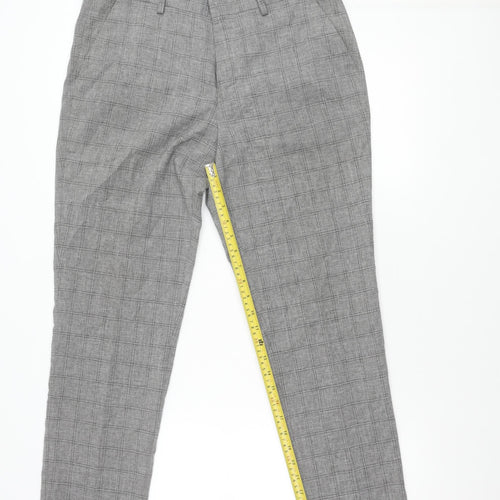 Taylor & Wright Men's Grey Check Slim Fit Dress Trousers 32W 31L