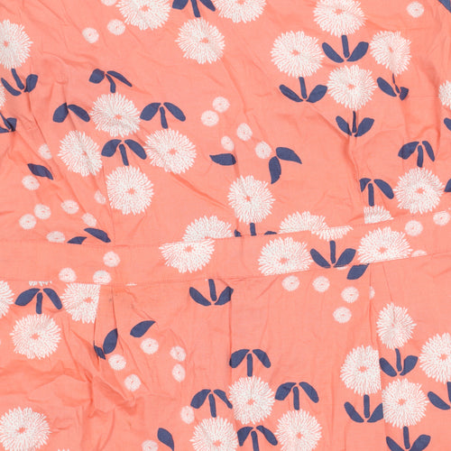 White Stuff Women's Pink Floral Shift Dress Size 12 Knee Length Cotton