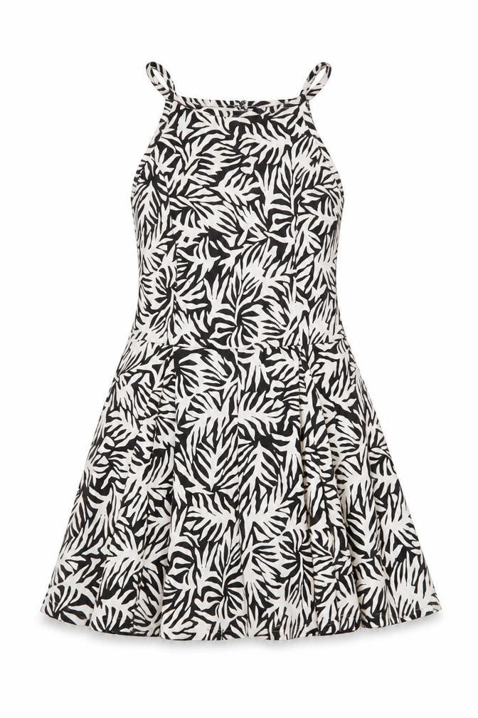 Topshop Women’s Black Animal Print Size 10 A-Line Halter Mini Dress
