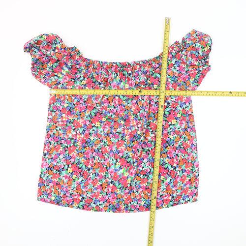 Peacocks Women's Multicoloured Floral Off Shoulder Blouse Size 12