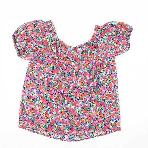 Peacocks Women's Multicoloured Floral Off Shoulder Blouse Size 12