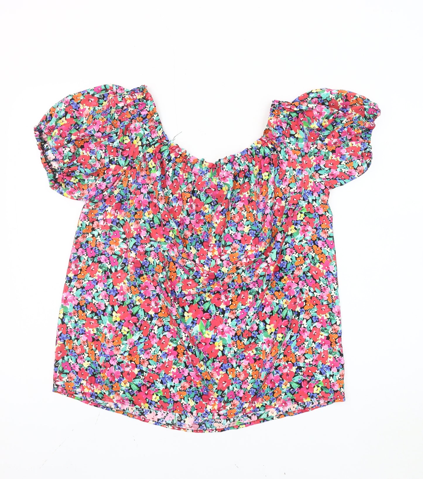 Peacocks Women's Multicoloured Floral Off Shoulder Blouse Size 12