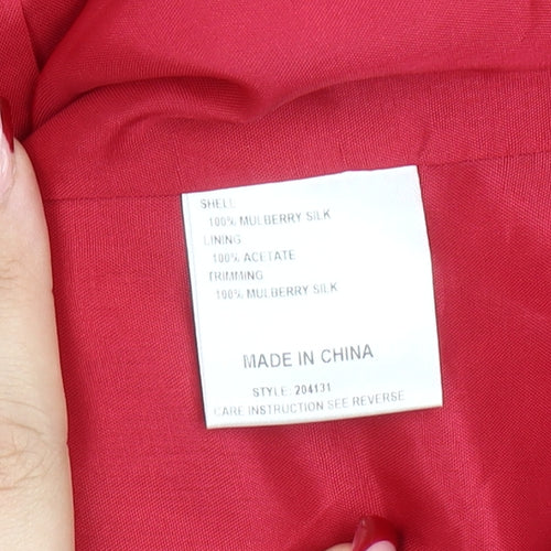 Jesiré Women's Red Silk Shift Dress Size 6 Knee Length Classic