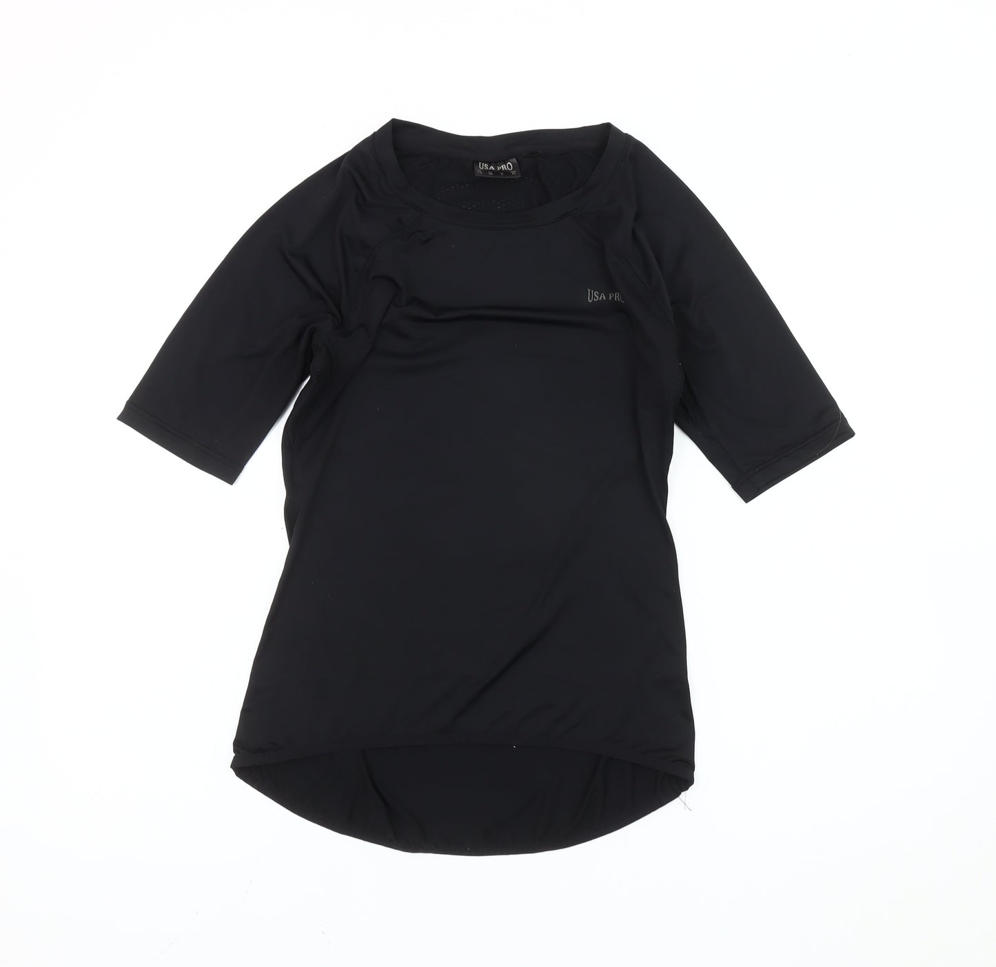 USA Pro Women’s Black Slim Fit Short Sleeve Gym T-Shirt UK 10