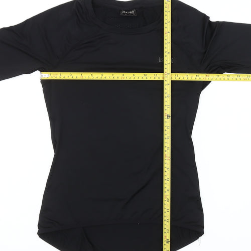 USA Pro Women’s Black Slim Fit Short Sleeve Gym T-Shirt UK 10