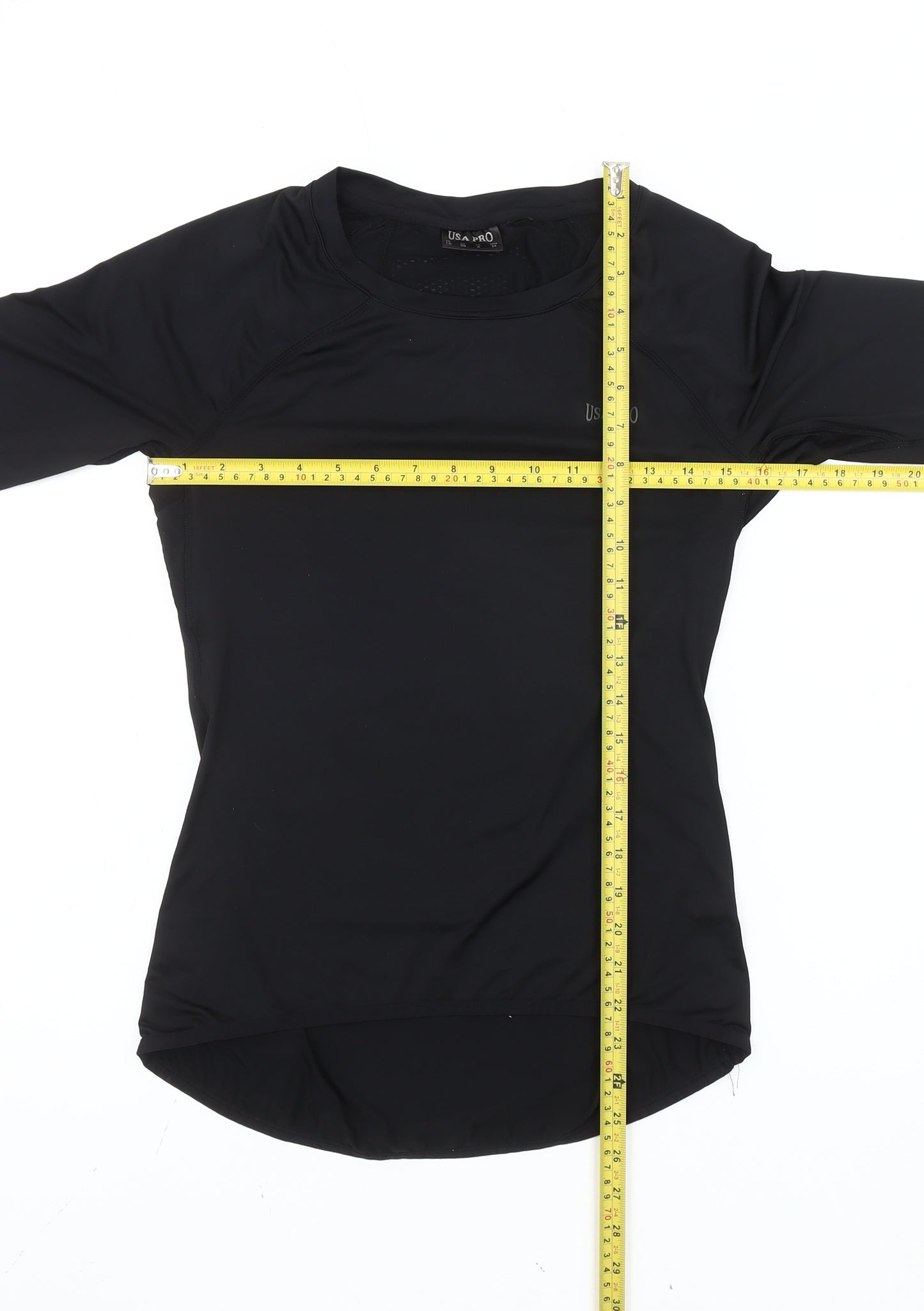 USA Pro Women’s Black Slim Fit Short Sleeve Gym T-Shirt UK 10