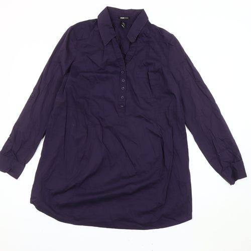H&M Mama Women's Purple Maternity Tunic Shirt Size 12 Long Sleeve