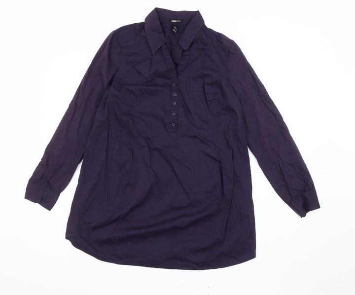 H&M Mama Women's Purple Maternity Tunic Shirt Size 12 Long Sleeve