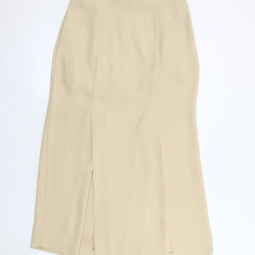 Wallis Women’s Beige Midi Pencil Skirt Size 12 High Waist Lined