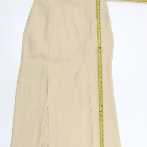 Wallis Women’s Beige Midi Pencil Skirt Size 12 High Waist Lined