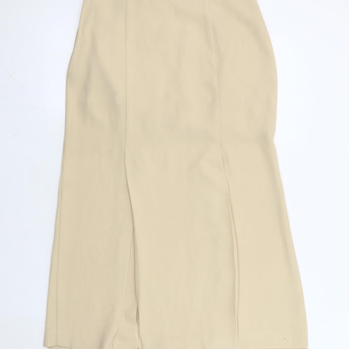 Wallis Women’s Beige Midi Pencil Skirt Size 12 High Waist Lined