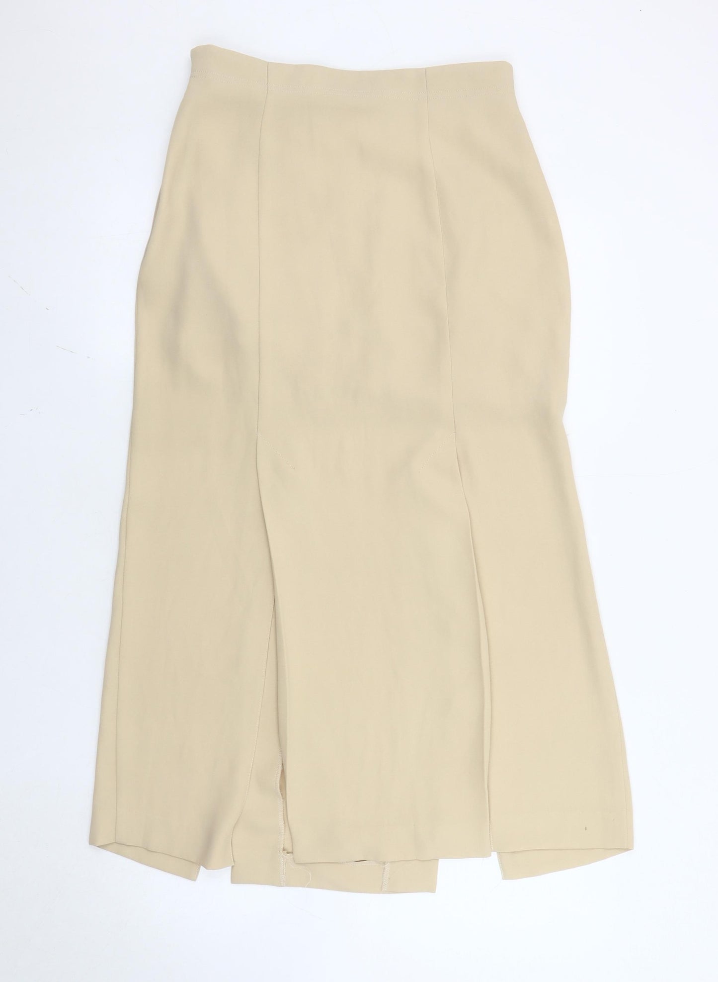Wallis Women’s Beige Midi Pencil Skirt Size 12 High Waist Lined