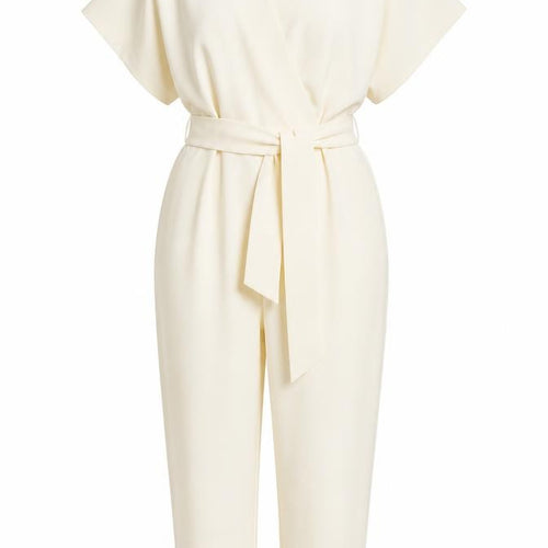 Closet London Women’s Ivory UK 8 Belted Kimono Sleeve Jumpsuit