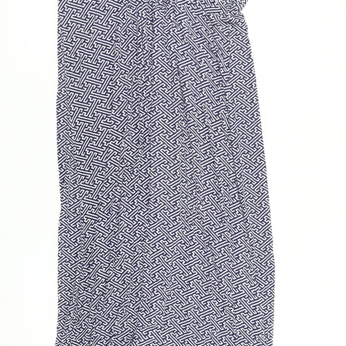 Lily & Me Women’s Blue Geometric Maxi Dress Size 14 Sleeveless V-Neck