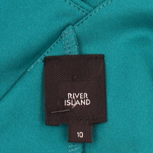 River Island Women’s Green One Shoulder Bodycon Dress Size 10