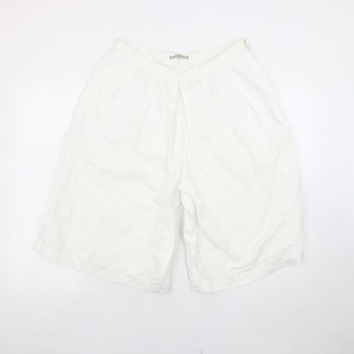 Gap Women’s White Linen Cotton Bermuda Shorts Size 8 Tall