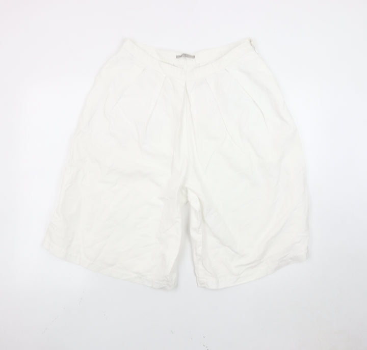 Gap Women’s White Linen Cotton Bermuda Shorts Size 8 Tall