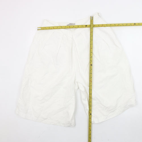 Gap Women’s White Linen Cotton Bermuda Shorts Size 8 Tall