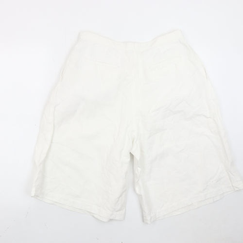 Gap Women’s White Linen Cotton Bermuda Shorts Size 8 Tall