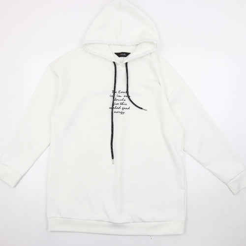 Yours Women’s White UK 16 Pullover Hoodie Raglan Sleeve Autumn Winter
