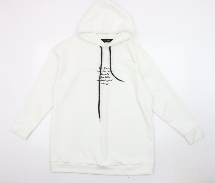 Yours Women’s White UK 16 Pullover Hoodie Raglan Sleeve Autumn Winter