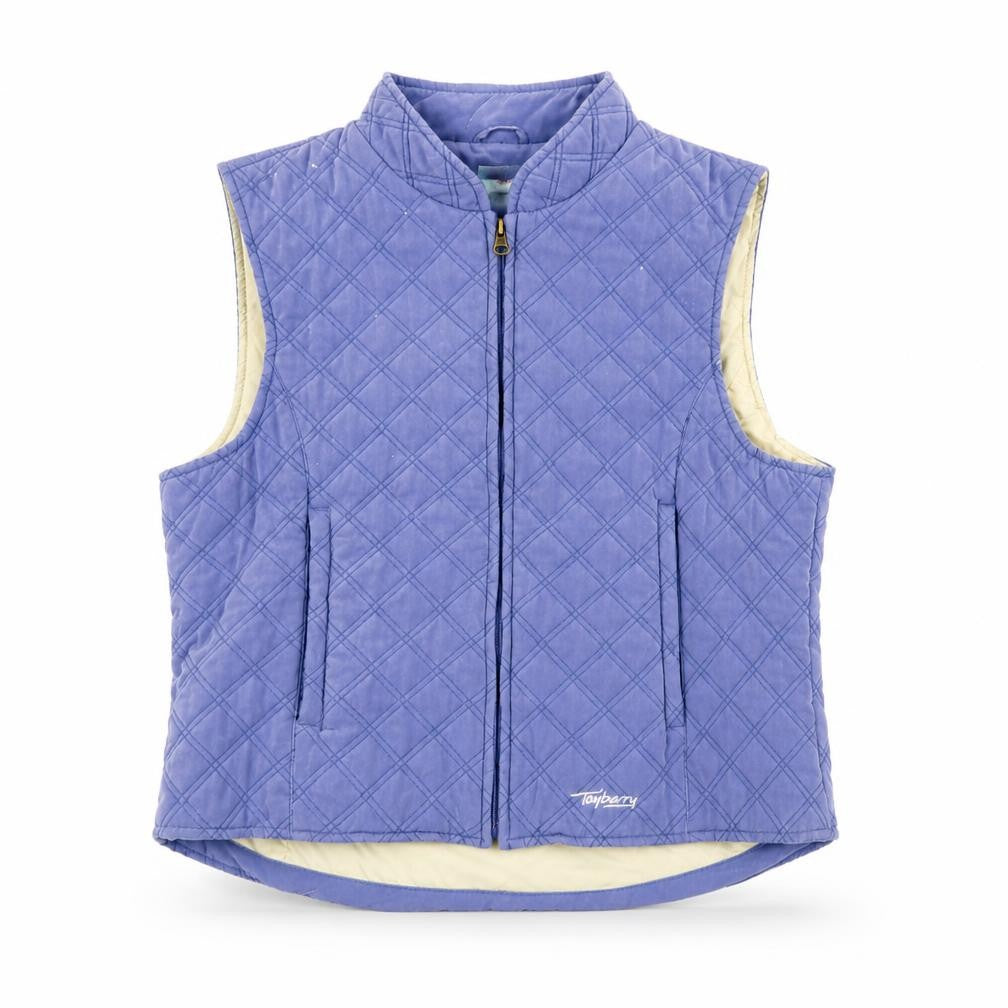 Tayberry Women Blue L Quilted Waistcoat Gilet Autumn Winter Casual