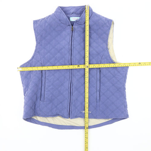 Tayberry Women Blue L Quilted Waistcoat Gilet Autumn Winter Casual