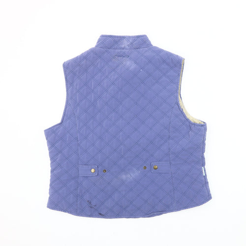 Tayberry Women Blue L Quilted Waistcoat Gilet Autumn Winter Casual